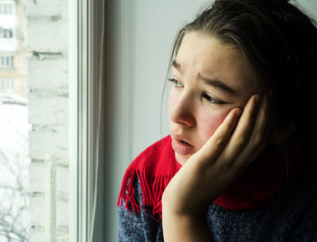 Close-up of 8girl at home