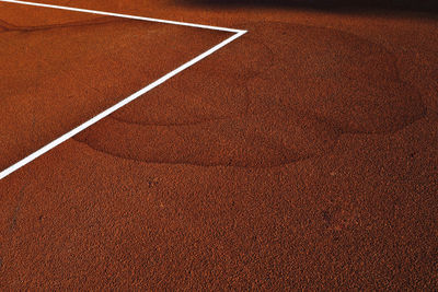 High angle view of basketball court