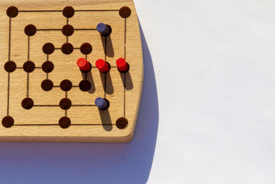 High angle view of heart shape on table