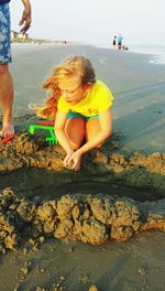 Girl playing in water