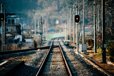 Railroad tracks against sky