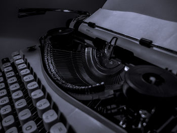 High angle view of computer keyboard