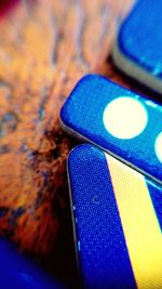 Close-up of blue fabric