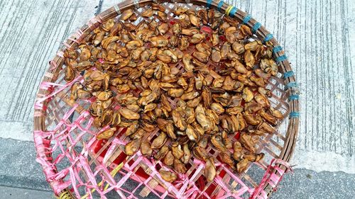 High angle view of food