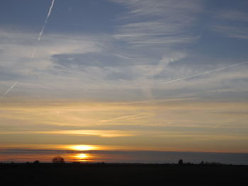 Scenic view of sea at sunset