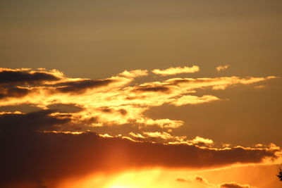 Low angle view of sky at sunset