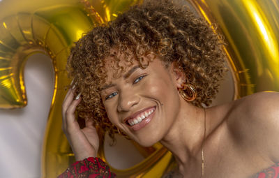 Portrait of smiling young woman