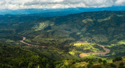 Scenic view of mountains against sky