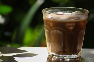 Close-up of coffee on table