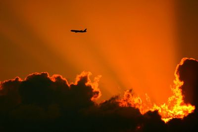 Low angle view of sky at sunset