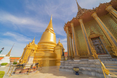 Low angle view of traditional building against sky