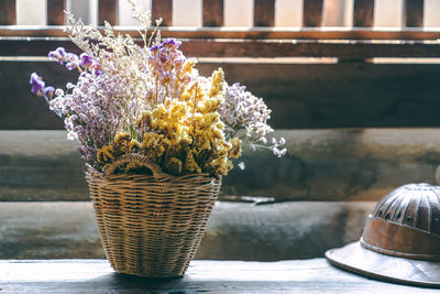 Close-up of flowers in vase on table