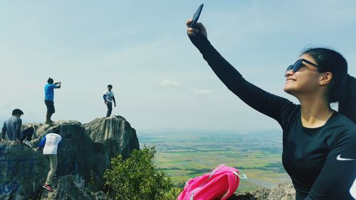 Woman enjoying in water