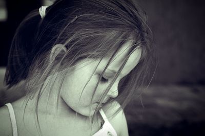 Close-up of beautiful young woman