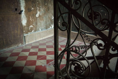 Close-up view of tiled floor