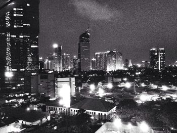 City lit up at night