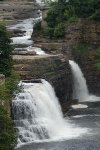 Scenic view of waterfall