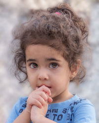 Close-up portrait of cute girl