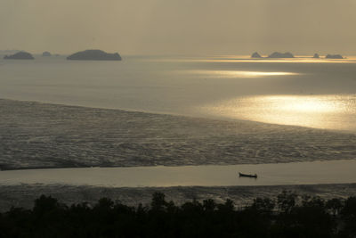 Scenic view of sea at sunset