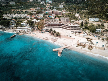 High angle view of dhërmi beach 