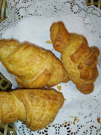 High angle view of bread on table