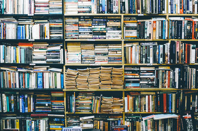 Full frame shot of bookshelf