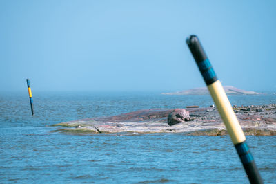 View of sea against blue sky