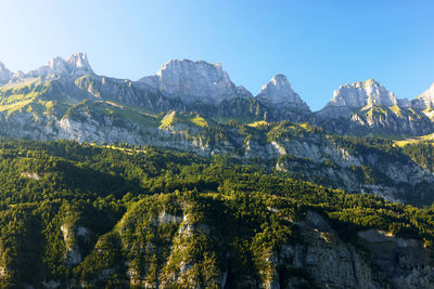 Scenic view of mountains against clear sky