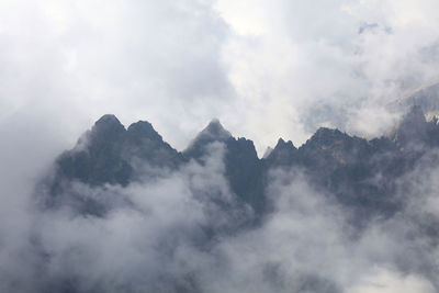 Low angle view of mountains against sky