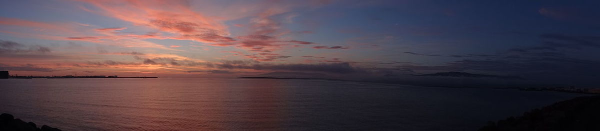 Scenic view of sea at sunset