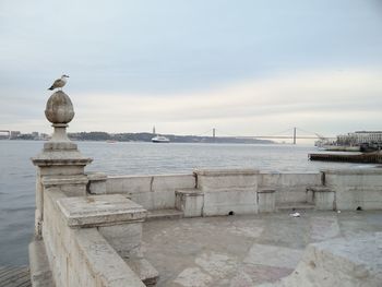 Lisbon, terreio do paço, port view, on river tagus - tejo, portugal 