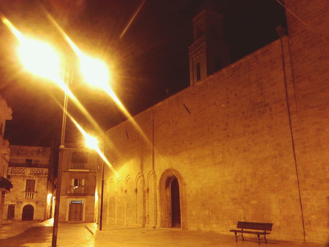 illuminated, architecture, night, built structure, lighting equipment, indoors, building exterior, arch, light - natural phenomenon, building, wall - building feature, no people, glowing, old, low angle view, interior, the way forward, lit, empty, street light