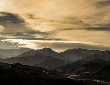 Scenic view of mountains against sky