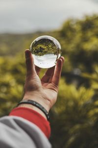 Cropped image of woman holding crystal ball