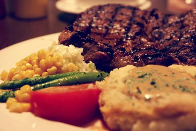 Close-up of served food