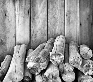 Full frame shot of wooden logs