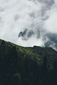 Low angle view of mountain against sky