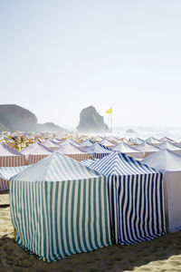 Scenic view of beach against clear sky