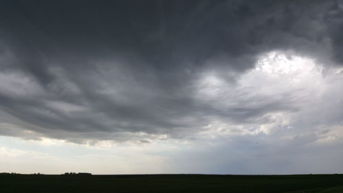 Scenic view of landscape against cloudy sky