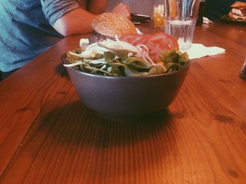 Food on wooden table