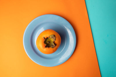 High angle view of orange salad in bowl