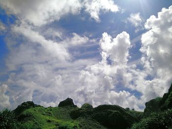 Scenic view of landscape against cloudy sky