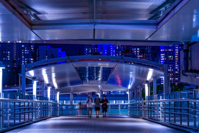 Illuminated subway station