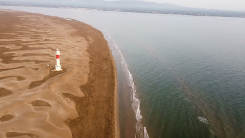 High angle view of beach