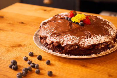 Close-up of dessert on table