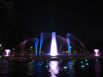 Illuminated city at night