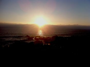 Scenic view of sunset over sea