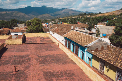 High angle view of townscape