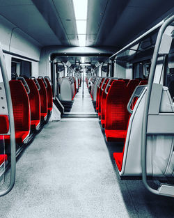 Empty seats in train