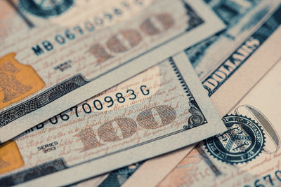 Close-up of paper currency